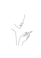 Person Smoking Line Art | Crea tu propio cartel