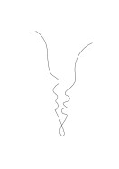 Two Faces In Profile Line Art | Crea tu propio cartel