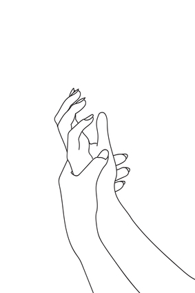 Two Hands Line Art