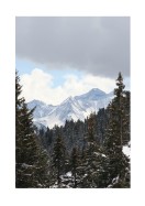 View Of Snowy Mountain And Forest | Crea tu propio cartel