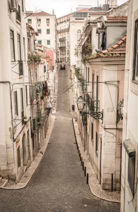 Calm Street In Old Lisbon