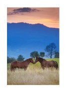Horses In Mountain Landscape | Crea tu propio cartel