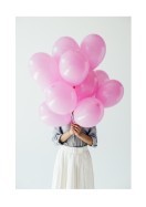 Woman Holding Pink Balloons | Crea tu propio cartel